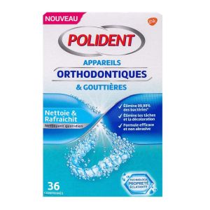 Polident - Nettoyant Appareils orthodontiques et gouttières - 36 comprimés