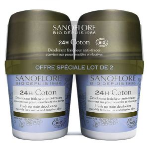 Sanoflore - Déodorant 24 h Coton - 2 x 50 ml