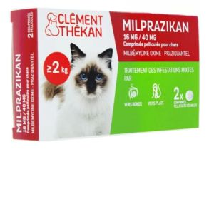 Clément Thékan - Milprazikan 16 mg/ 40 mg pour chat 2 comprimés