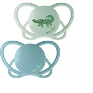 Luc et Léa - Duo de sucettes physiologiques – Crocodile - 6/18 Mois -  2 unités