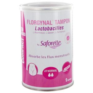 Florgynal Tampon by Saforelle - Lactobacilles - 9 tampons Norm avec applicateur