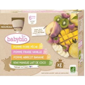 Babybio - Assortiment compotes 6m+ - 8 compotes