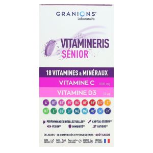 Granions Vitamineris senior 18 vitamines et minéraux gouts cassis - 30 comprimés