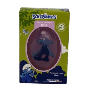 Le comptoir du bain - Les schtroumpfs savon parfumé rose + 1 figurine bricoleur  - 80g