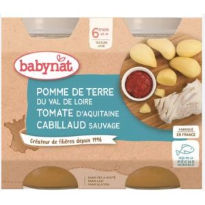 Babybio - Pomme de terre du Val de Loire Tomate & Cabillaud - dès 6 mois - 2x200g