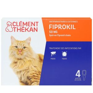 Clément Thékan - Fiprokil antiparasitaires externes chats - 4 pipettes