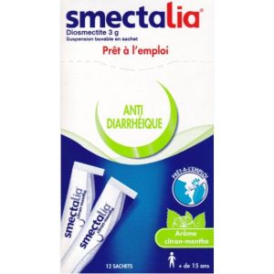 Smectalia - Anti-diarrhéique citron menthe - 12 sachets