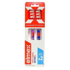 Elmex - Anti-Caries InterX - Brosse à Dents Medium x2