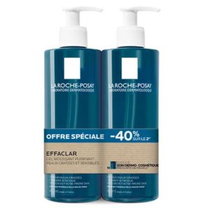 La Roche Posay - Effaclar gel moussant - Offre speciale 2x400mL