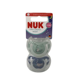 Nuk - Sucettes First Choice Night 6-18 mois - lot de 2 Sucettes