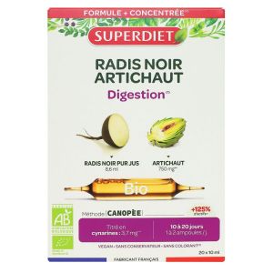 Superdiet - Radis noir Artichaut - 20 ampoules 15 ml