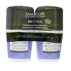 Sanoflore - Déodorant 24 h Coton - 2 x 50 ml
