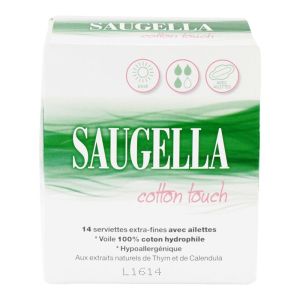 Saugella - Serviettes extra-fines avec ailettes Jour - 14 serviettes