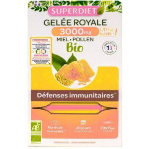 Superdiet - Gelée Royale Bio - 20 ampoules