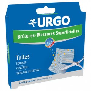 Urgo - Brûlures Blessures Superficielles - 4 tulles stériles