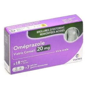 Viatris - Oméprazole 20mg voie orale - 7 gélules gastro-résistantes