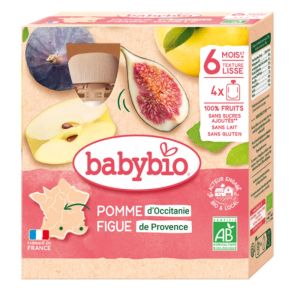 Babybio - Gourdes Pomme Figue - Dès 6 Mois - 4x90g