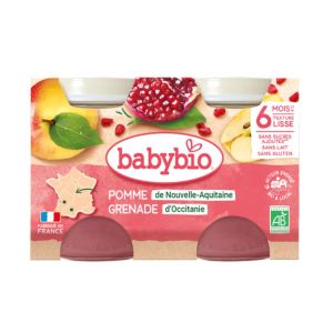 Babybio - Petits Pots Pomme Grenade Dès 6 Mois - 2x130g