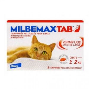 Elanco - Milbemaxtab vermifuge spectre large chats - 2 comprimés