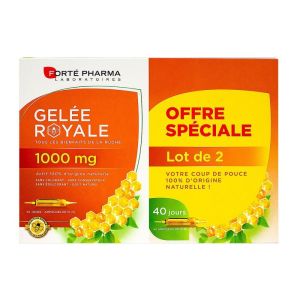 Forté Pharma - Forté Royal Gelée Royale 1000 mg Lot de 2 x 20 Ampoules