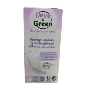 Love & Green - Serviettes Hypoallergéniques Fuites Urinaires Ultra Mini - (x28)