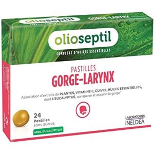 Olioseptil - pastilles Gorge larynx - 24 pastilles Miel Eucalyptus