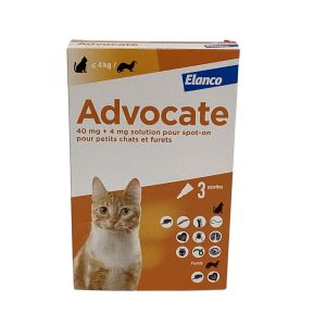 Advocate - Chats de moins de 4kg et furets - 3 pipettes