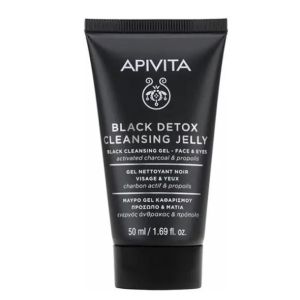 Apivita - Black detox gel nettoyant noir visage et yeux - 50ml