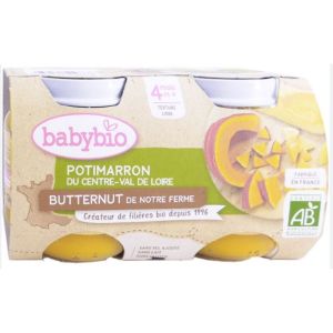 Babybio - Potimarron vert & butternut - dès 4 mois - 2 x 130 g