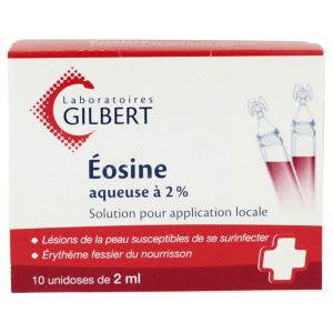 Gilbert - Éosine aqueuse 2% - 10 unidoses de 2 ml