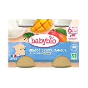 Babybio - Brassé Brebis Mangue - Dès 6 Mois - 2x130g