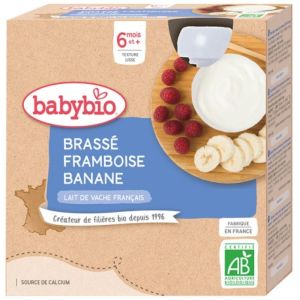 Babybio - Brassé framboise banane - dès 6 mois - 4 x 85 g