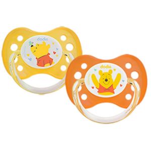 Dodie - Sucettes anatomiques 0-6 mois silicone Winnie l'ourson - 2 sucettes