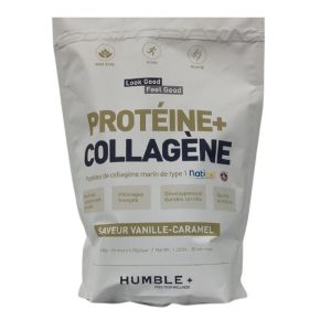 Humble+ - Protéine + Collagène à la vanille-caramel - 600g