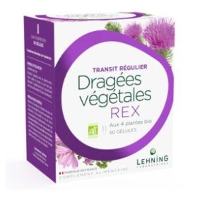 Lehning - Dragées végétales REX transit régulier - 60 gélules