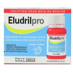 Pierre Fabre - Eludrilpro solution bain de bouche - 6 flacons de 15ml