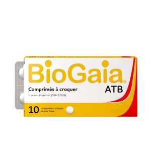 Biogaia- BioGaia  Comprimés à Croquer ATB - 10 comprimés - Arôme fraise