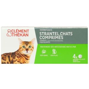 Clément Thékan - Strantel chats vermifuges - 4 comprimés