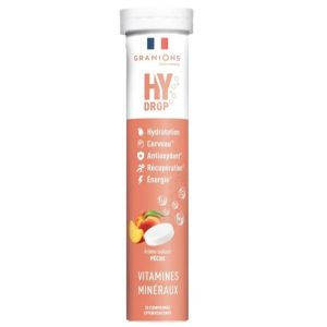 Granions - HY DROP Arôme naturel pêche - 20 comprimés effervescents