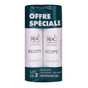 Keops - Déodorant Spray sec 24h - lot de 2 - 2 x 150mL