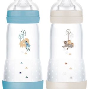 Mam - Biberons easy start anti-colique 4mois+ tigre et éléphant - 320mlx2