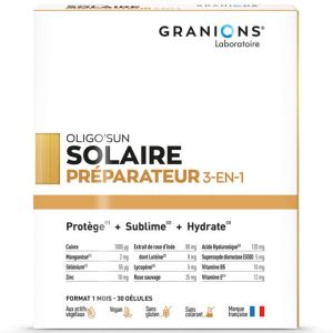 Oligo'sun Granions - Préparateur solaire 3-en-1 - 30 gélules