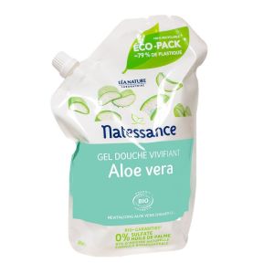 Natessance - Gel douche vivifiant aloe vera - Recharge 650 ml