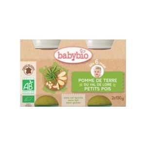 Babybio - Petits pois d'Aquitaine dès 6 mois - 2x130g