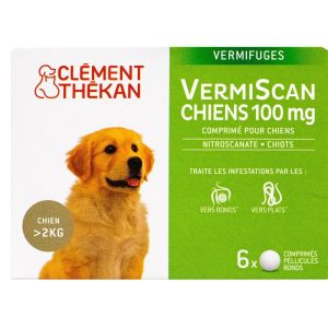 Clément Thékan - Petits chiens vermifuge chiots vermiscan 6 Comprimés