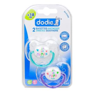 Dodie - Sucettes anatomiques 18mois+ - lot de 2