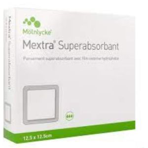 Mepilex - Mextra superabsorbant avec film hydrophobe 12.5 x12.5cm