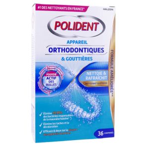 Polident - Nettoyant appareils orthodontiques - 36 comprimés