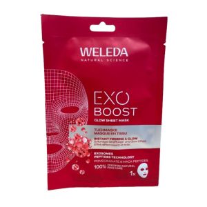 Weleda - Exo Boost Glow Masque en Tissu Grenade et Peptides de Maca - 20ml