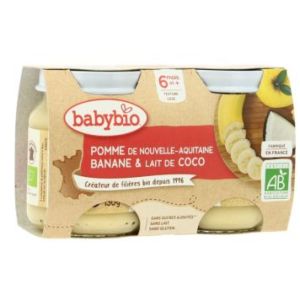 Babybio - Pomme d'Aquitaine Banane & Lait de coco dès 6 mois - 2x130g